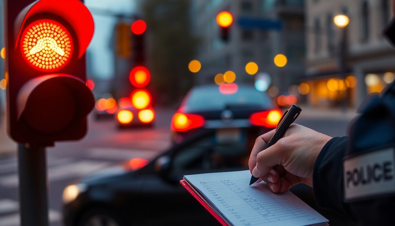 Griller un feu rouge : amende et points de permis